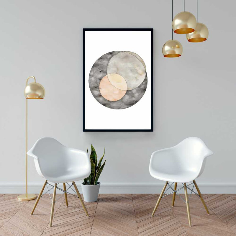 Interlocking - Office Hygge Framed Canvas for Home Decor