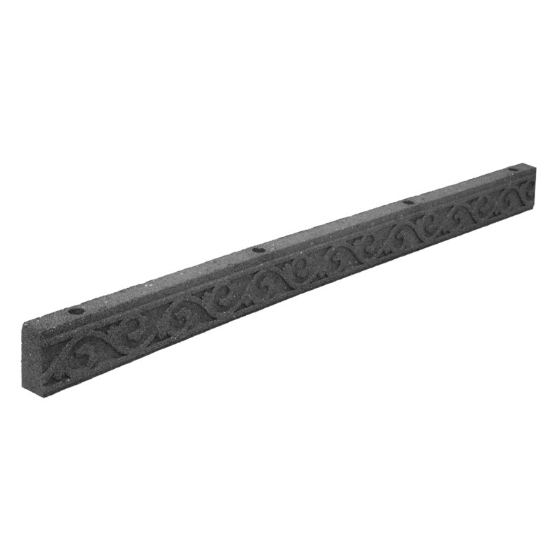  Ensemble de bordure et bordure de jardin en caoutchouc recyclé gris H 3,5 po x L 48 po x P 2 po