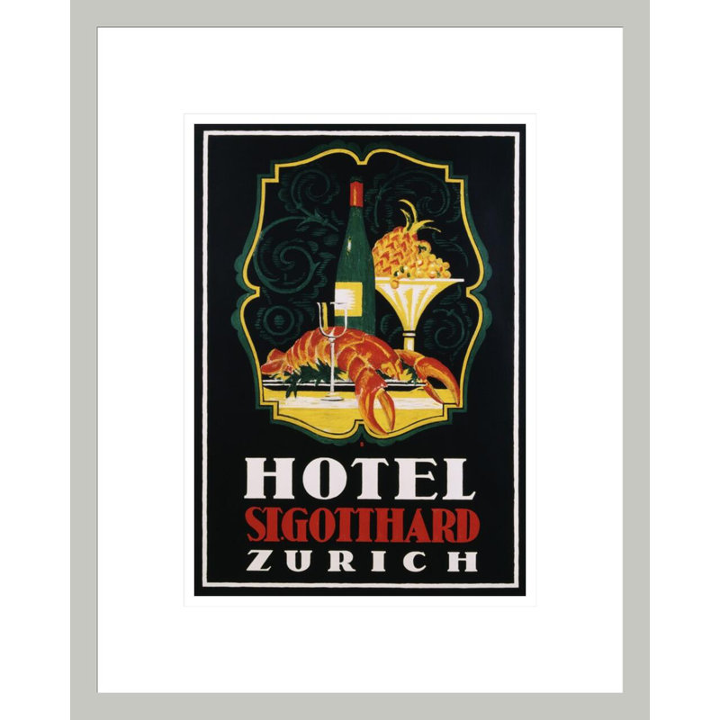 «Hotel St. Gotthard Zurich» par Otto Baumberger, impression giclée encadrée, H 16,75 po x l 13,47 po