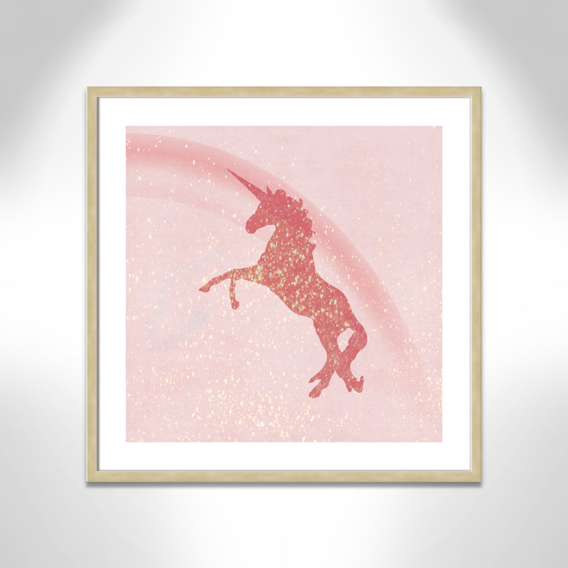 Paillettes licorne 2, H 27,5 po x l 27,5 po x P 1,19 po, Cadre boîte champagne clair