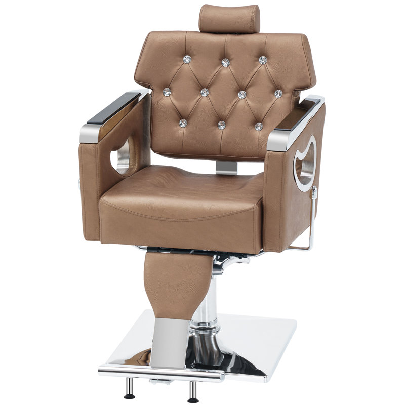 Barber Chair Reclining Salon Chair, Antique Hair Spa Salon Chair, Gold