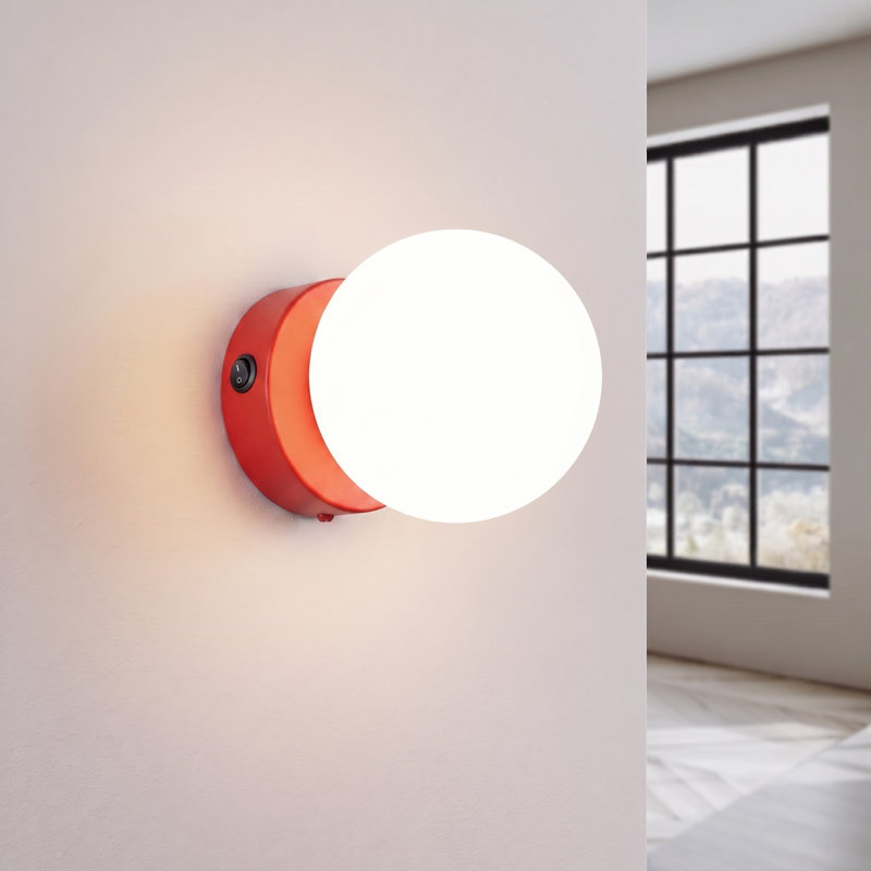 Yoli Steel Flush Mounted Sconce, Red
