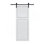 Porte de grange blanche en panneaux de fibres à densité moyenne 28 po x 84 po à 2 panneaux de style maison de campagne de 3/4 po avec quincaillerie