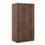 Armoire-penderie 2 portes en bois avec 3 tablettes de rangement
