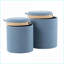 Ensemble de repose-pieds gigognes pour sièges supplémentaires Rangement, bois naturel contemporain Tissu bleu marine par LumiSource | Bleu marine | Tissu-1457612176