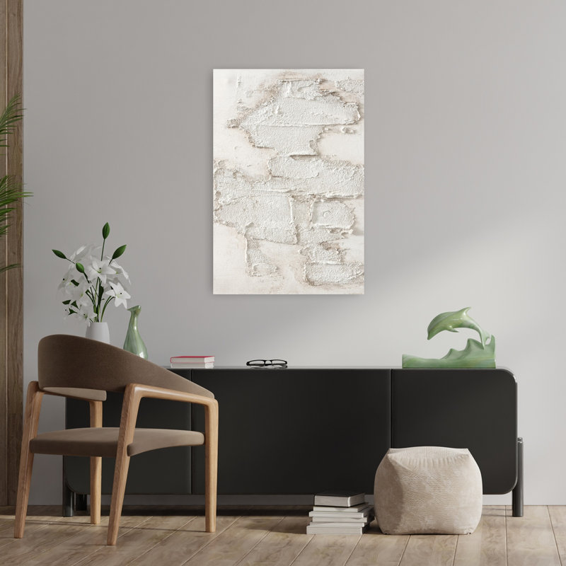 Art abstrait minimaliste White Rock, H 36 po x l 24 po