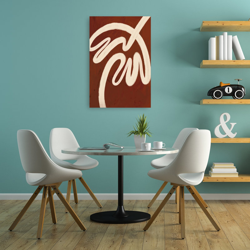 Curving Harmony Abstract Contemporary Minimalist Palm Summer Wall Art Print, 91.44cm H x 60.96cm W