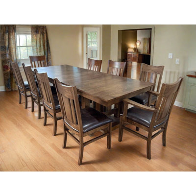 Mission Quarter Sawn Oak Dining Table and Chairs Set (Dining Table 8 side chairs - Walnut stain)