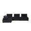 Canapé modulaire en velours noir 4 pièces Aveline-1014721411