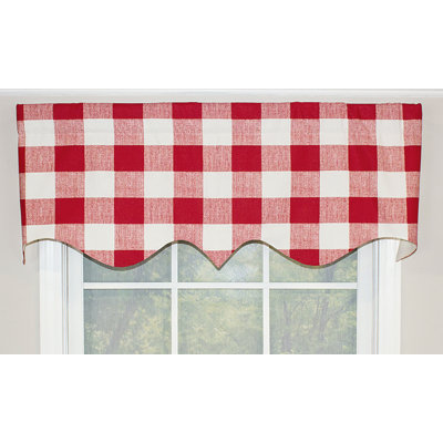 Haleyville Cotton Blend Checkered Scalloped Window Valance