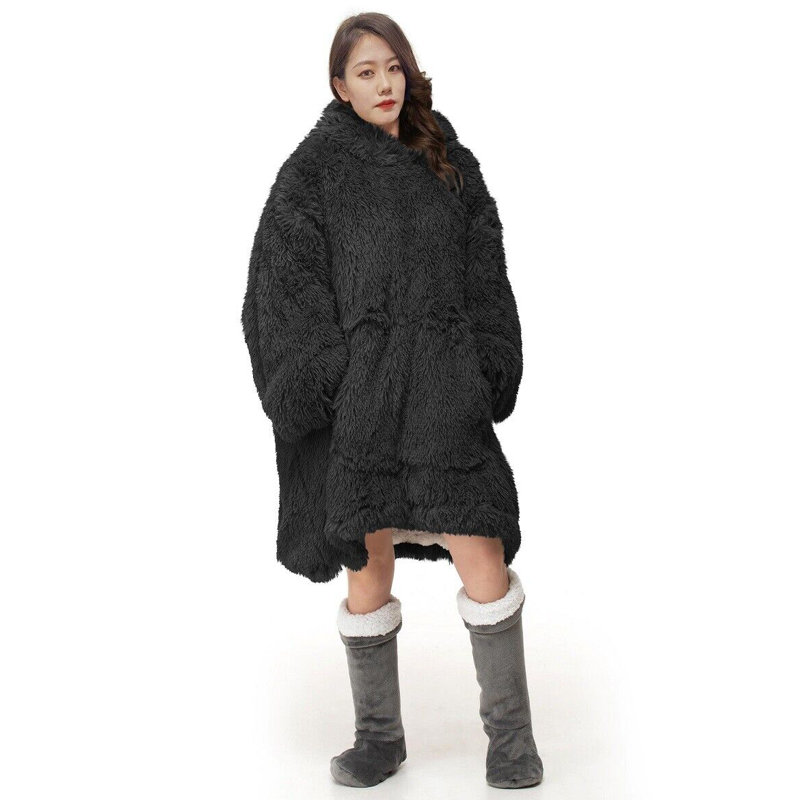 Northfields Plain Weave / Muslin Throw Blanket, Black