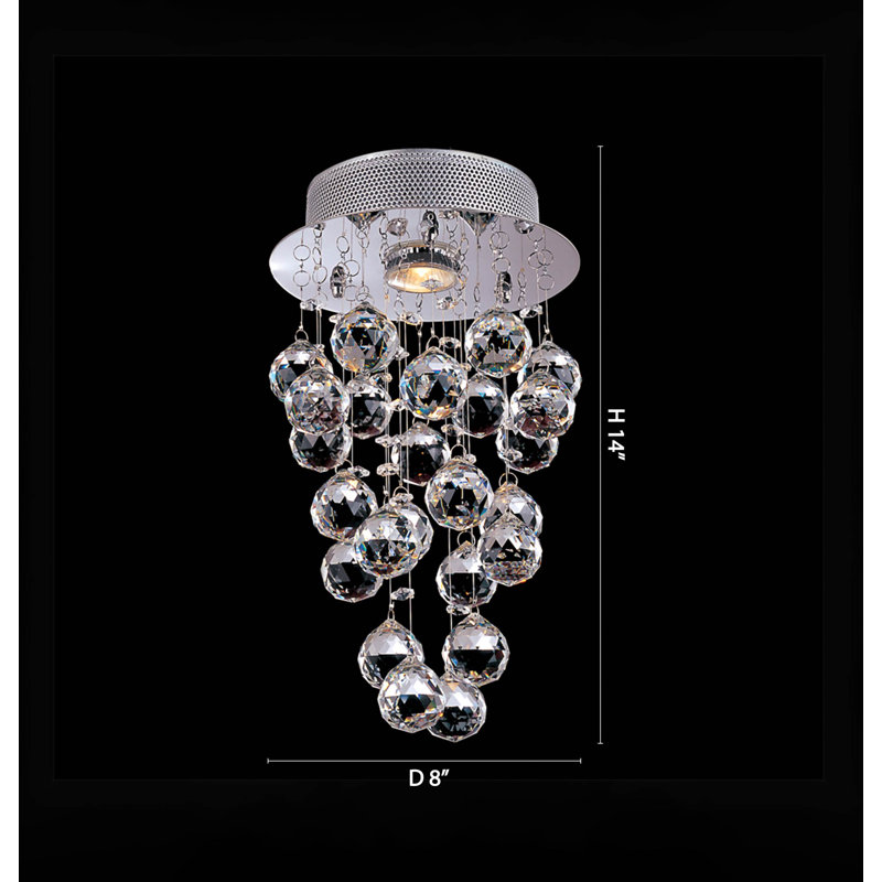 Plafonnier encastré en cristal 1 lumière Damia