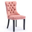 Chaise de salle à manger avec housse en velours rose et pieds en bois, 2 chaises hautes, 2, coussin en mousse confortable et structure stable