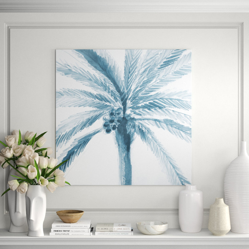 Palm Palms I Print by Barclay Butera, 24" H x 24" W x 1.5" D, Glass Coat