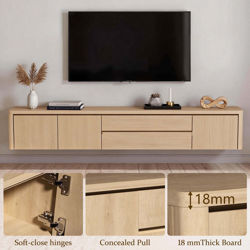Unfinished TV Stand for TVs up to 65", Beige