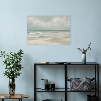 «Coastal Retreat Tranquil Contemporary Coastal», reproduction d'art mural