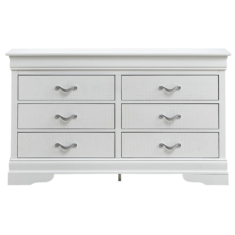 Commode Lorana, champagne argenté, Blanc