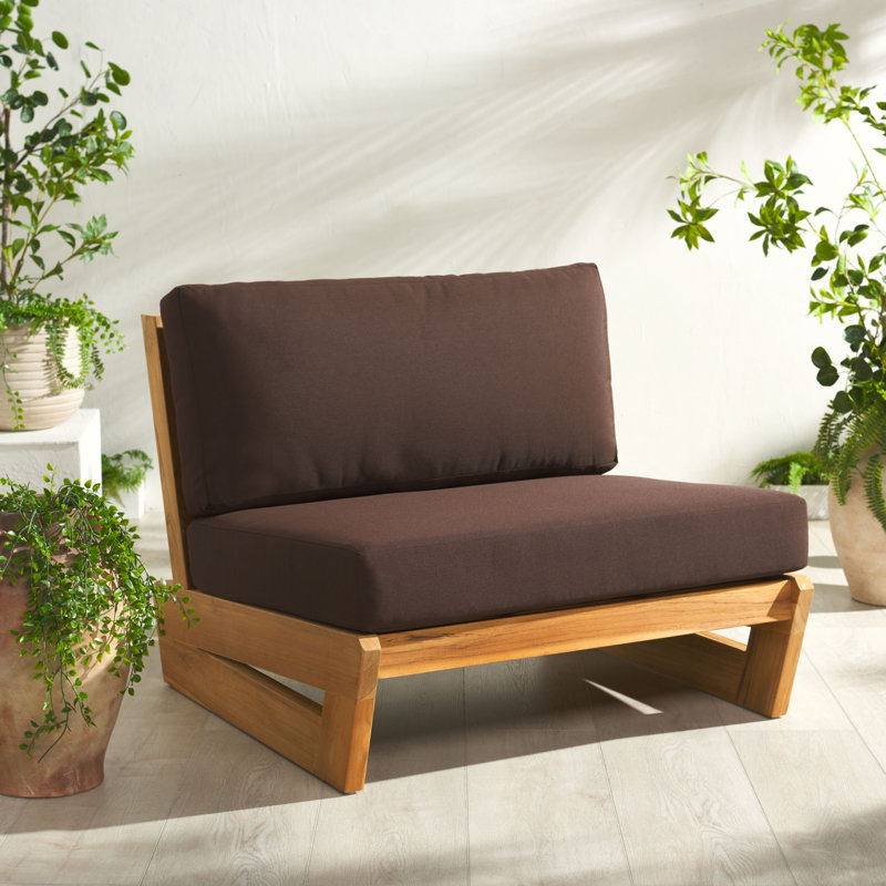 Despina Teak Patio Chair with Cushions, Dark Brown