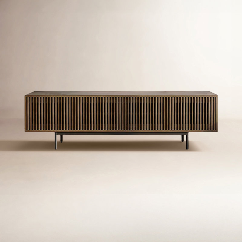 Meuble télé moderne Mid-Century, Noyer, H 21,26 po x l 78,74 po x P 18,89 po