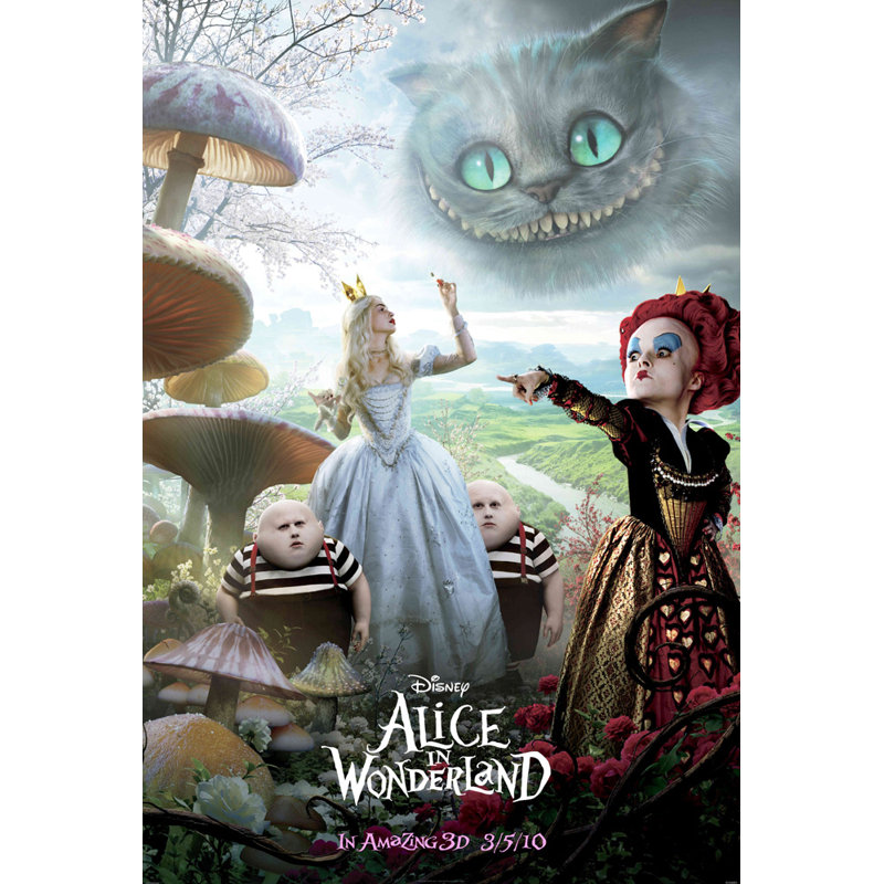 Alice au pays des merveilles, H 18 po x l 12 po
