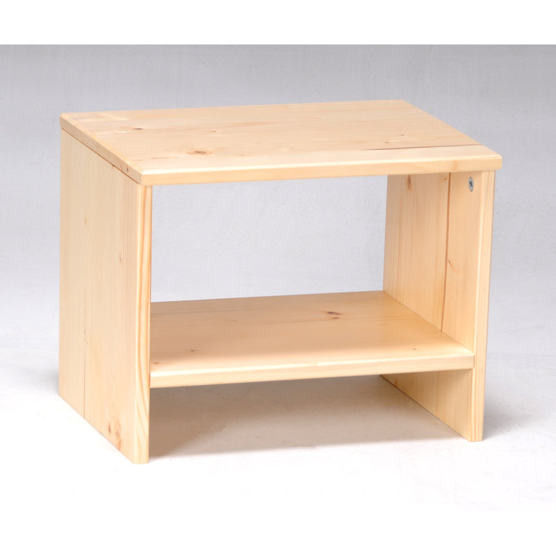 Desousa 40cm W Solid Wood Bedside Table, Natural