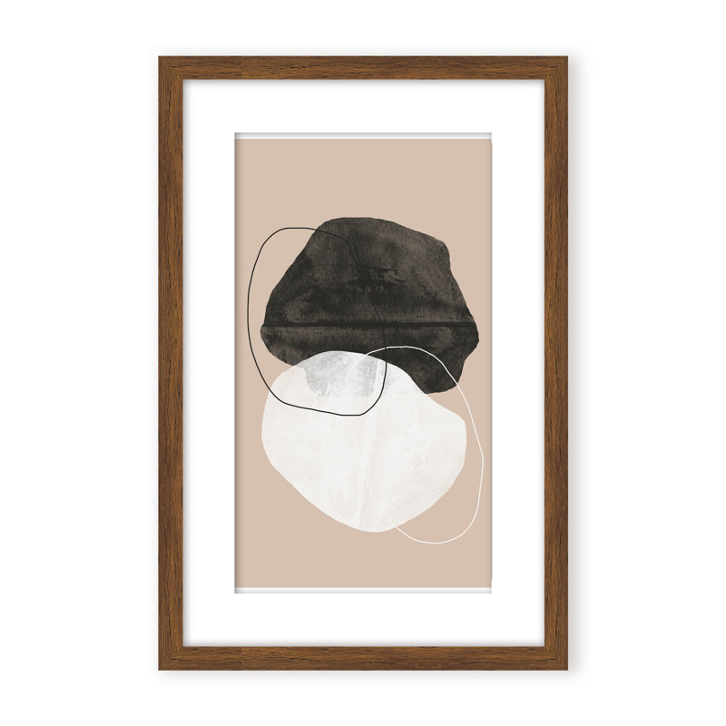 Cosmic Abstract by The Miuus Studio - Picture Frame Painting on Paper, 24" H x 16" W x 1.125" D, Black, Framed Matted Print