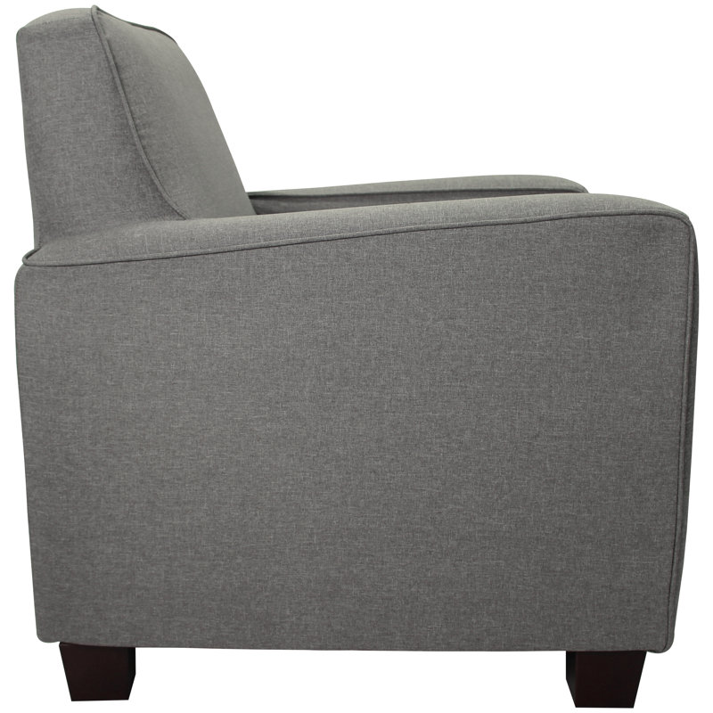 Upholstered Armchair, Quartz Performance Basketweave