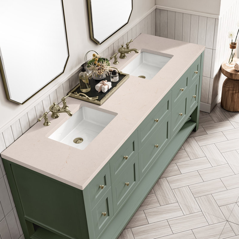 Breckenridge 72'' W Double Vanity, Ethereal Noctis, Smokey Celadon, 8" Widespread