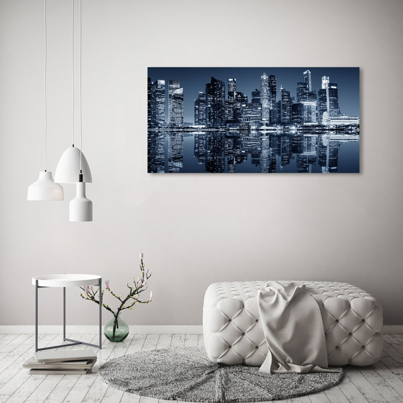 Singapore By Night - Wrapped Canvas Print