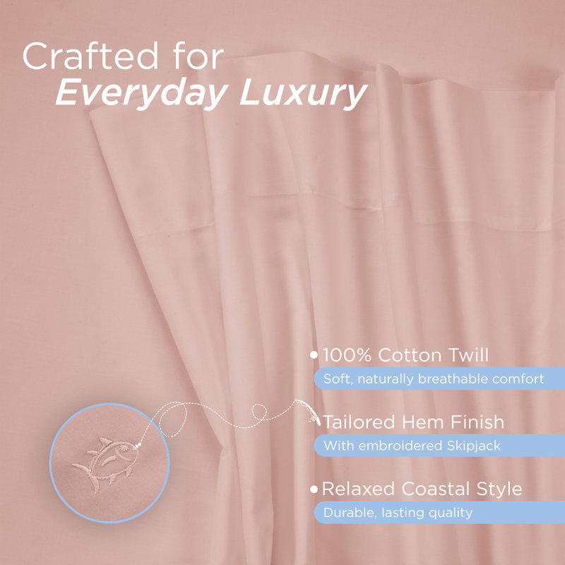 Southern Tide Cotton Twill Sheet Set, Seashell Pink, King Pillowcase