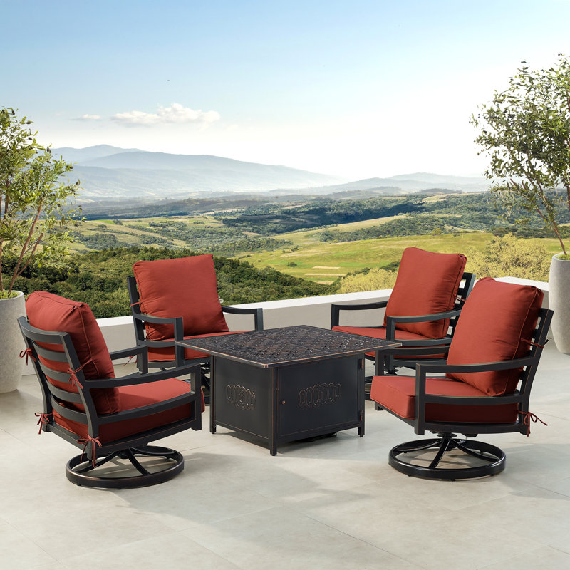 Desaray Outdoor 6 - Piece Conversation Set, Red