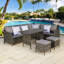Wicker 7 - Person Garden Lounge Set with Cushions-179835389-185278871