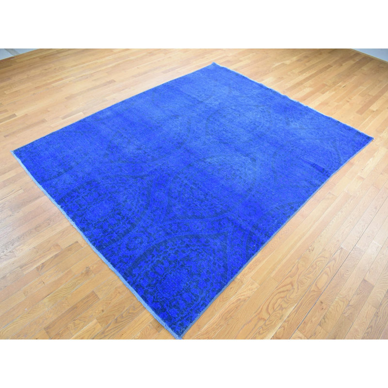 Jesslene One-of-a-Kind Rectangle 8' X 10' New Age Wool Area Rug Blue