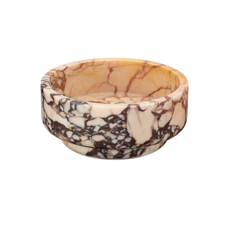 Digby Handmade Purple Breccia Decorative Bowl, 3.5" H x 8" W x 8" D