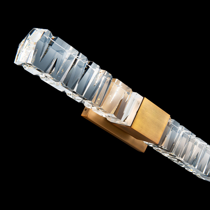Aged Brass Juliet 2-Light LED Vanity Sconce with Crystal Accents