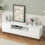 Console de télévision moderne à panneau ultrabrillant, meuble télé, centre de divertissement avec tablettes de rangement, meuble télé pour salon, chambre à coucher