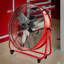 Ventilateur de plancher commercial de 24 po Vie Air - Ventilateur rouge à grande vitesse avec réglages à 3 vitesses, tête inclinable et roues pour le transport