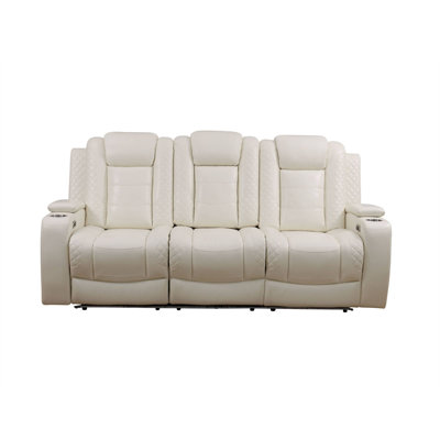 83.5" Breathable Leather Recliner Sofa