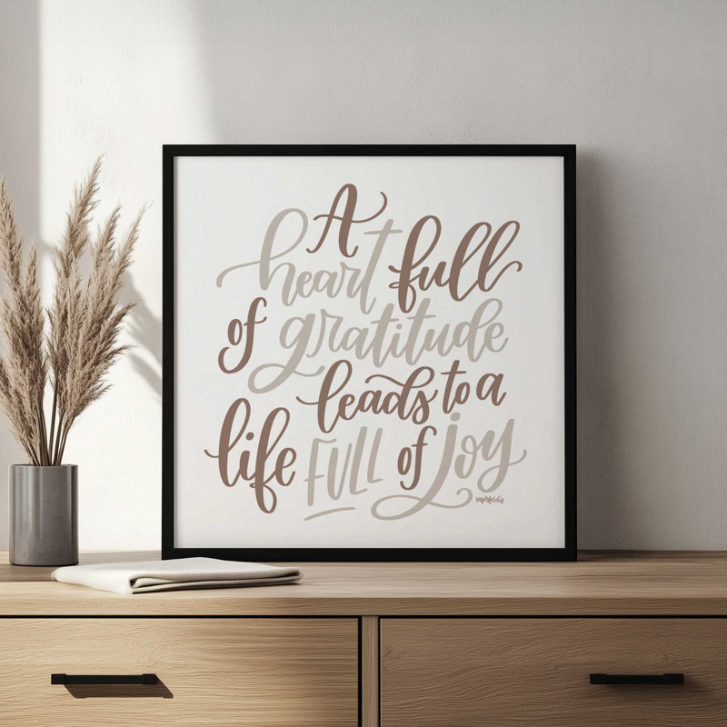 Reproduction d'art «A Heart Full of Gratitude» par Imperfect Dust, 36 W x 36 H, Brown, Framed Print