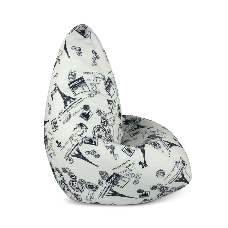 American Furniture Alliance Adult Bean Bag Chair, Black/White 