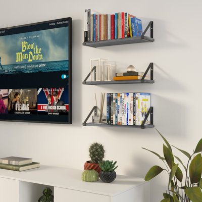 Ternate 5 Piece Wall Mounted Shelves, Hanging Shelves for Living Room, Special Finish Options