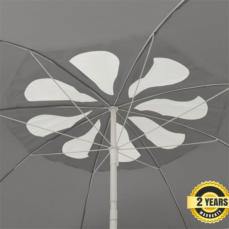 Afsara 265 cm W X 265 cm D Round Beach Parasol, Anthracite
