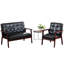 Ensemble de causeuse et de fauteuil d'appoint à accoudoirs capitonnés en bois 2 pièces Judeth-477482264