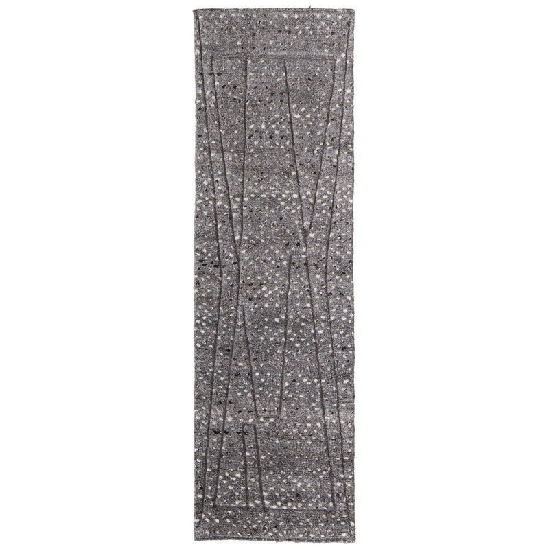 Dering Modern Polka Dots, Gray/Tan/Taupe Area Rug, Runner 2'6" x 8'