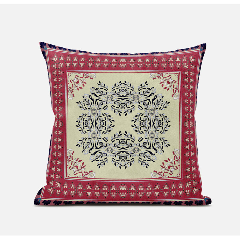 Geometric Reversible Throw Pillow, 18" x 18", Pink Grey