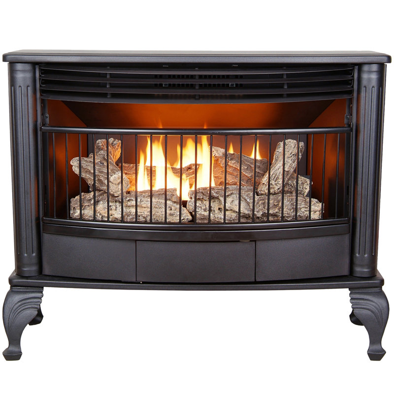 Black Ceramic Dual Fuel Gas Stove with Thermostat Control