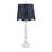 White Resin Buffet Lamp with Rattan Shade