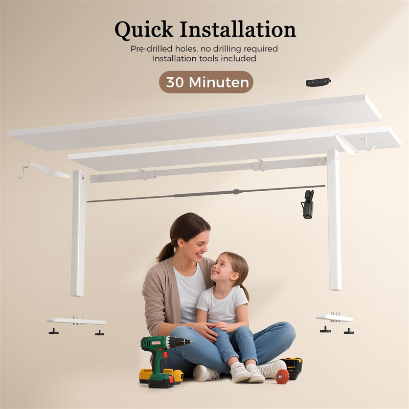 MDF Steel Computer Desk, White
