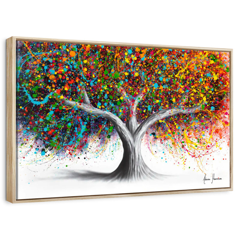 Arbre de célébration, Cadre flottant en bois naturel, 31 po x 21 po