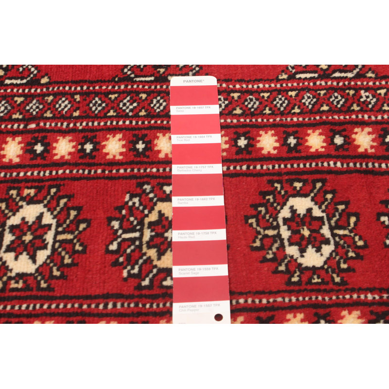 Tapis rouge foncé Malechi Peshawar Bokhara 6 pi 5 po x 9 pi 8 po